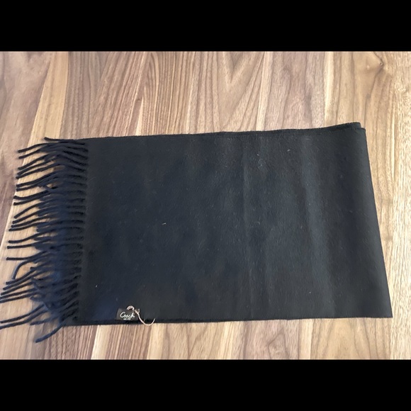 Coach Wool/Cashmere Blend Muffler Fringe Scarf in Black - Picture 3 of 8